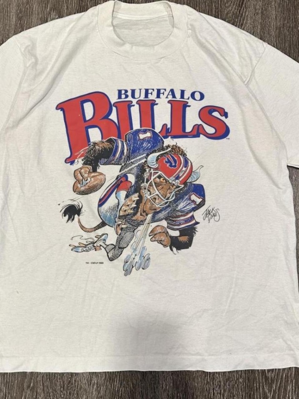 Buffalo White Graphic Tee - Team Logo Short Sleeve Shirt